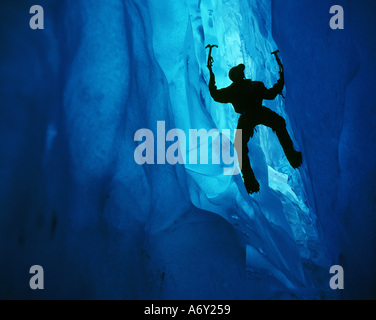 Arrampicata su ghiaccio Mendenhall Glacier Southeast Alaska Estate Scenic Foto Stock