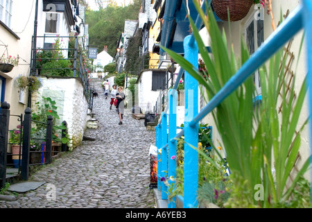 Clovelly main street Clovelly North Devon England Foto Stock