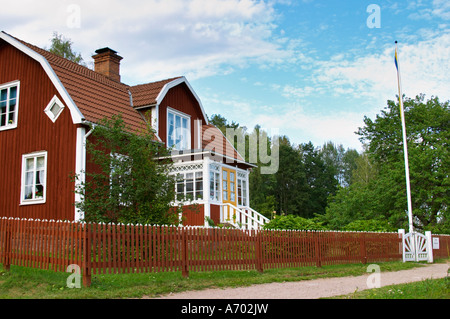 La casa che Emil vivevano. Il flag pole che Emil issato il suo siti Lina fino a. La posizione originale in cui Astrid Lindgren Foto Stock