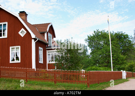 La casa che Emil vivevano. Il flag pole che Emil issato il suo siti Lina fino a. La posizione originale in cui Astrid Lindgren Foto Stock