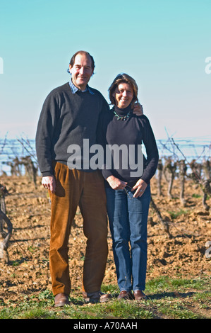 Jan e Caryl Panman Chateau Rives-Blanques. Limoux. Languedoc. Proprietario viticoltore. La Francia. L'Europa. Vigneto. Foto Stock