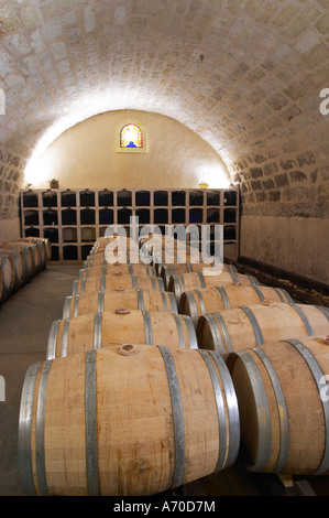 Chateau St Martin de la Garrigue. Languedoc. Canna cantina. La Francia. L'Europa. Foto Stock