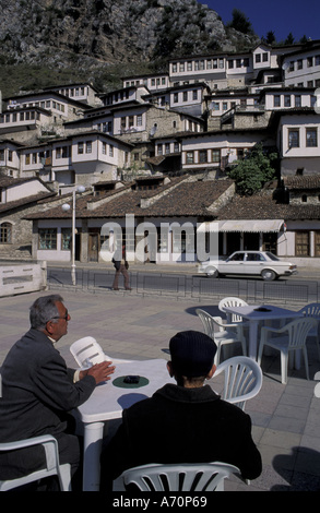 L'Europa, Albania, Berat. Turco case di stile Foto Stock