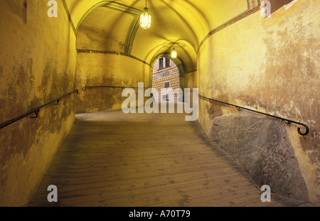 Europa, Repubblica Ceca, Boemia del Sud, Cesky Krumlov Krumlov Chateau, il castello di Arco Foto Stock