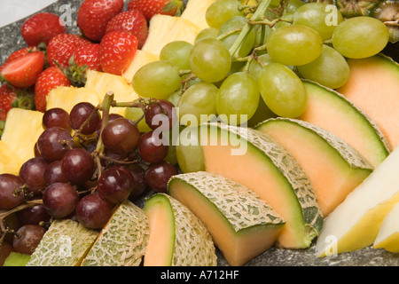 Piastra di alimentare di frutta mista Foto Stock