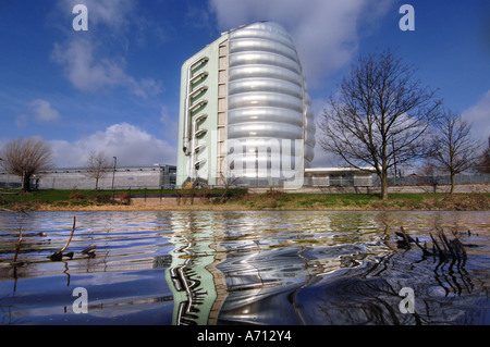 Britains National Space Science Center sulle rive del fiume Soar in Leicester Foto Stock