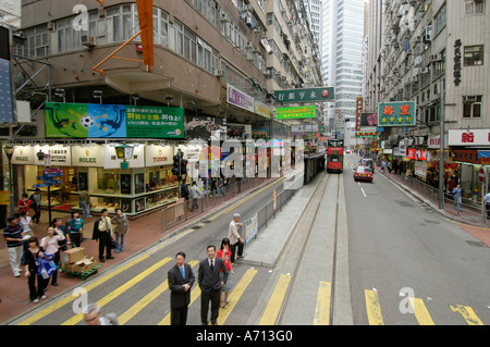 Il traffico nelle strade di Hong Kong, Cina Foto Stock