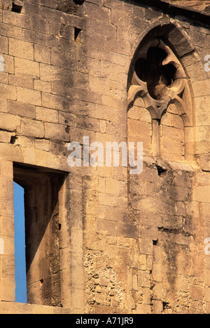 Francia, Provenza, Abbazia di Montmajour. Rovine architettoniche della torre medievale Abate Pons de l'Orme. Antico monastero benedettino del XII secolo. Foto Stock