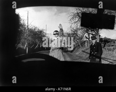 Eventi, dopoguerra, occupazione, zona di occupazione americana, polizia tedesca e americana a controllo di traffico, Bassa Franconia, 1947, Foto Stock