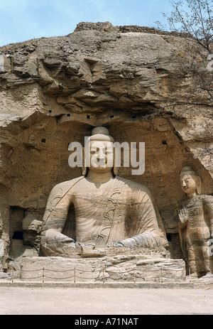 Geografia / viaggio, Cina, Datong, provincia Shanxi, grotte di Yungang, DC quinto / sesto secolo, grotta n. 20, Foto Stock