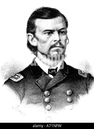 Sigel, Franz, 18.11.1824 - 21.8.1902, generale americano di origine tedesca, ritratto, incisione, circa 1862, ufficiale, American libe Foto Stock