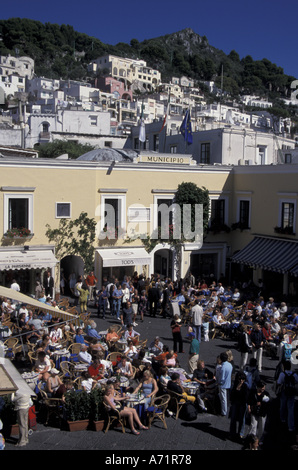 L'Italia, Isola di Capri. Town Plaza. Foto Stock