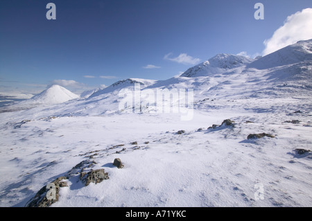 La cresta ovest di Bruach na Frithe, Cuillin ridge, Isola di Skye, Scozia, in pieno inverno condizioni Foto Stock