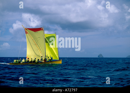 Martinica, Yoles rondes racing Foto Stock