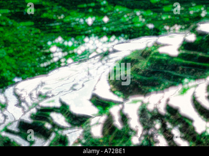 Abstract dei terrazzi di riso e risaie a Banaue Cordigliera Filippine Foto Stock