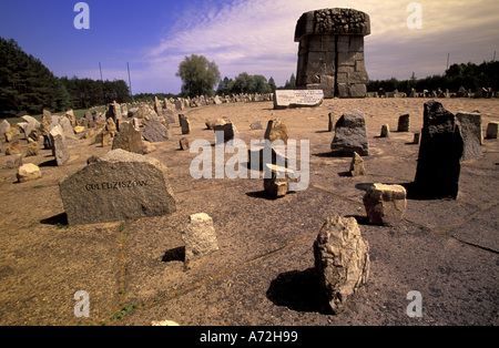 L'Europa, Polonia, Mazovia Orientale; Treblinka resti del sito; WW2 campo di concentramento, 17.000 Memoriale di pietra Foto Stock