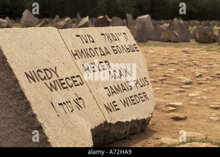 L'Europa, Polonia, Mazovia orientale Treblinka, sito resti WW2 campo di concentramento; 17.000 Memoriale di pietra Foto Stock