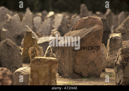 L'Europa, Polonia, Mazovia orientale Treblinka, sito resti WW2 campo di concentramento; 17.000 Memoriale di pietra Foto Stock