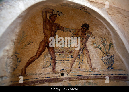 L'unica villa romana Silene vicino a Leptis Magna in Libia Foto Stock