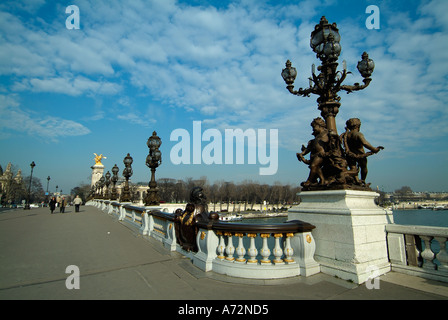 Alexandre 3 ponte sulla Senna a Parigi Foto Stock