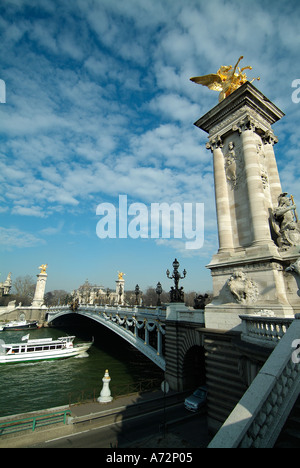 Alexandre 3 ponte sulla Senna a Parigi Foto Stock