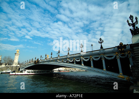 Alexandre 3 ponte sulla Senna a Parigi Foto Stock