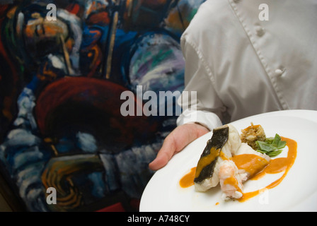 Rombo chiodato Ristorante Santi OURENSE Ourense provincia galizia Spagna Foto Stock