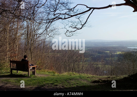 Guardando verso la Fronda faggio da Ide Hill, Kent, Regno Unito. Foto Stock