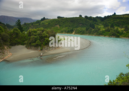 Rakaia Gorge, Rakaia river in South Island, in Nuova Zelanda, Foto Stock