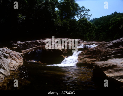 Un flusso IN VAZHACHAL VICINO CHALAKKUDY KERALA Foto Stock