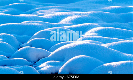 Luce del sole di mattina su terreni innevati creek Varmland Svezia Foto Stock