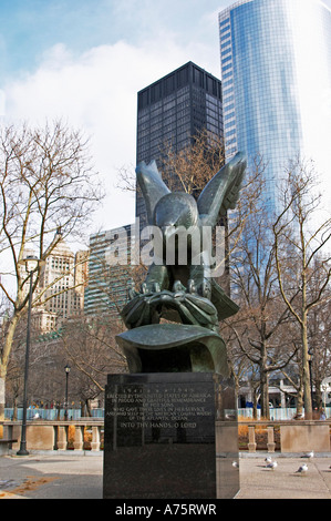 Memoriale alla Seconda guerra mondiale in New York Battery Park Foto Stock