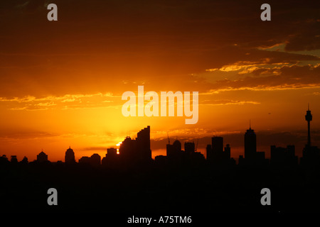 La città di Sydney al Tramonto Foto Stock