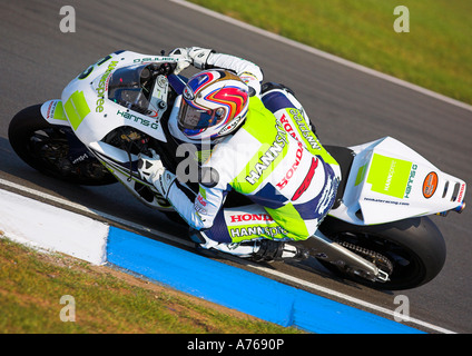 James Toseland, Mondo Super Bike Championship 2007, round 3, Donington Park, Leicestershire. Equitazione per Hanspee Ten Kate Honda Foto Stock