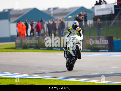 James Toseland, Mondo Super Bike Championship 2007, round 3, Donington Park, Leicestershire. Equitazione per Hanspee Ten Kate Honda Foto Stock