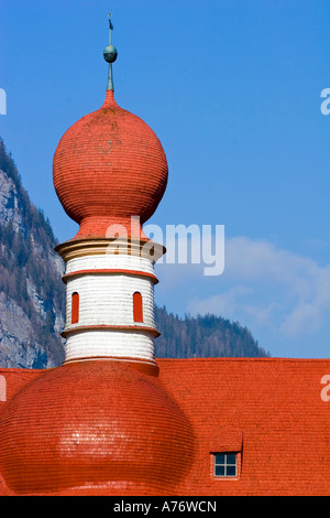 La Chiesa del pellegrinaggio di San Bartholomae, Schoenau, Berchtesgadener Land di Baviera, Germania Foto Stock