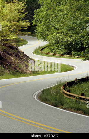 Avvolgimento TALIMENA SCENIC DRIVE PROGENIE OUACHITA National Forest Scenic Byway, WESTERN ARKANSAS. Foto Stock