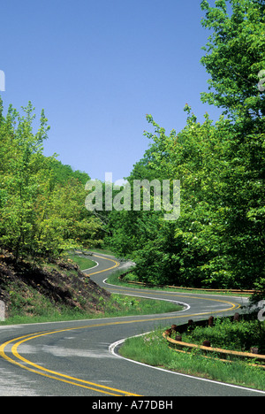 Avvolgimento TALIMENA SCENIC drive through OUACHITA National Forest Scenic Byway, WESTERN ARKANSAS. L'estate. Foto Stock