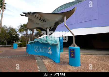 Segno al di fuori della Florida Aquarium in Tampa Florida FL Foto Stock