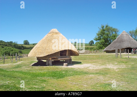 Castell Henllys ricostruito Iron Age Fort Foto Stock