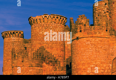 Dettagli del castello di Belmonte Belmonte Castilla La Mancha Spagna Europa Foto Stock