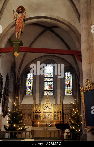 Interno della Domkyrkan Santa Maria la Chiesa a Visby città interna Foto Stock