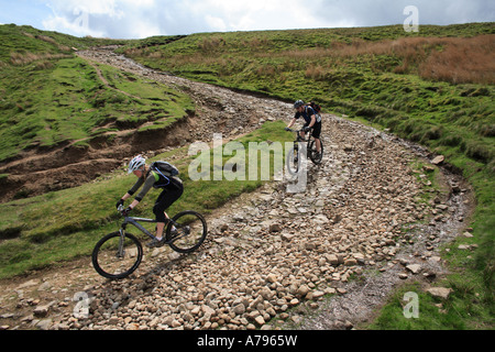 Mountain bike bicicletta piloti nello Yorkshire Dales, Yorkshire. Regno Unito. Foto Stock