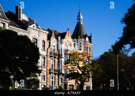 Edificio in stile Art Nouveau a Square Ambiorix Bruxelles Belgio Foto Stock