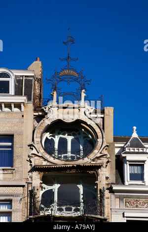 Architettura Art Nouveau a Saint Cyr House Square Ambiorix Bruxelles Belgio Foto Stock