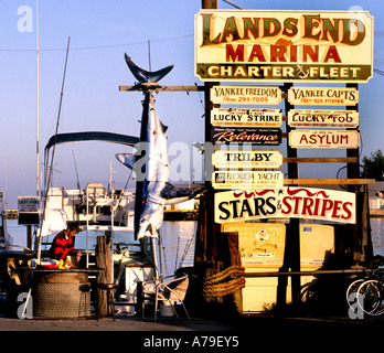 Key West Florida carta pesce pesca barca Mare Foto Stock