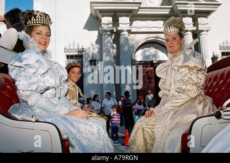 Reenactors nominato ogni anno per rappresentare la storica famiglia reale spagnola a St Augustine, Florida USA Foto Stock