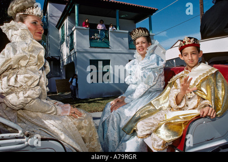 Reenactors nominato ogni anno per rappresentare la storica famiglia reale spagnola a St Augustine, Florida USA Foto Stock