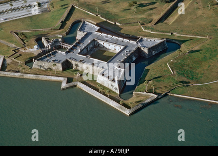 Arial vista del Castillo de San Marcos a St Augustine, Florida USA Foto Stock