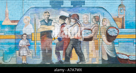 Murale di Andrew scadente sulle pareti del Cockenzie Power Station, Cockenzie e Port Seton, East Lothian, Scozia, Regno Unito Foto Stock